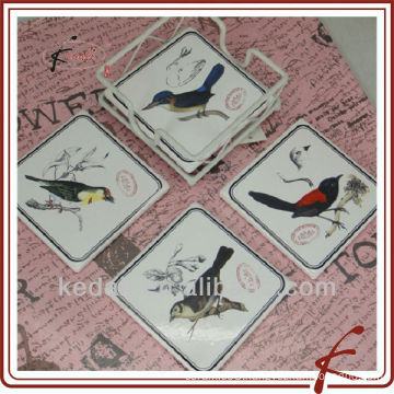 bird design &ceramic coasters with iron